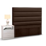 Cabeceira Cama Box Solteiro 90cm Greta Corano Marrom e 1 Criado Branco - Mpozenato