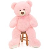 Cybil Home Urso Gigante De Pelúcia Macio Urso Recheado Animal Para Namorada Crianças, Rosa,35 Polegadas