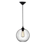 Luminária Pendente 20cm Transparente com Lampada de Filamento 40w e 1m de cabo canopla e soquete