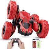 Carro De Dublê De Controle Remoto Haktoys | Red Radio Control Invincible Tornado Twister Truck | Recarregável Com Luzes Led Piscando E Modo De Jogo S