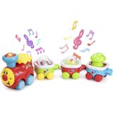 Carro Elétrico Vagões De Trem Conjunto 4pcs, Conjunto De Trem Colorido Com Música E Carros De Lâmpada Para Crianças Crianças Brinquedos Educacionais