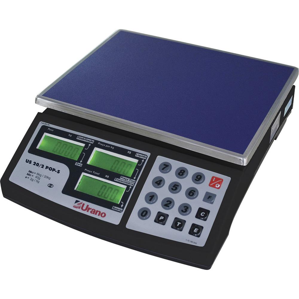 Balança Urano Pop-S US, 20Kg/2g, Preta, com Bateria - Bivolt Menor preço em Balança Urano Pop-S US, 20Kg/2g, Preta, com Bateria - Bivolt