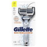Gillette Skinguard Lâminas De Barbear E Lâminas De Barbear Para Pele Sensível, 1 Navalha + 2 Recargas