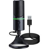 Microfone Usb Para Computador Com Cancelamento De Ruído, Botão Mudo, Tomada De Fone De Ouvido, Anel De Led, Bietrun-studio/podcast/streaming Mic Para