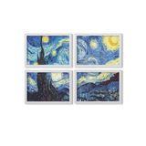 Conjunto Kit 4 Quadros Noite Estrelada Van Gogh