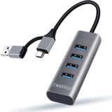 Twopan Usb Para Usb Hub &amp, Usb C Hub T1-ac, Usb C Para Usb 3.0 High Speed Ports Hub, Adaptador Usb 3.0 Hub De 4 Portas Para Macbook, Tablet E Smar