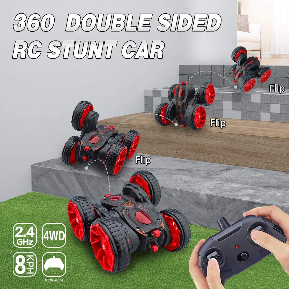 Carro de controle remoto, 2.4GHz 4WD 360° Rotativo Brinquedo de