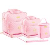 Kit Bolsa Maternidade com Porta Mamadeira e Trocador Rosa TP-PK72 RS