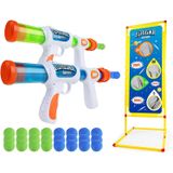 Usa Toyz Astroshot Gemini Shooting Games For Kids - 2pk Soft Foam Ball Popper Toy Foam Blasters And Guns, 2-player Toy Guns Set With Standing Shootin