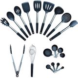 Conjunto De Utensílios De Cozinha Home &amp, Kitchen Essentials - Non Stick Silicone Kitchen Utensils Set - Alças De Aço Inoxidável, Resistente Ao Ca