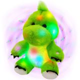 Bstaofy 11 Dinossauro Led Recheado Animal Glow Verde T-rex Iluminar Pelúcia Brinquedo Suave Adorável Brilho No Presente Escuro Para Crianças Criança