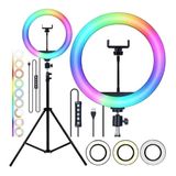 Kit Youtuber Ring Light Tripé Iluminação 10 Polegadas Cores