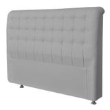 Cabeceira Estofada Dama com Strass 90 cm para Cama Box Solteiro Suede Cinza para Quarto - AM Decor