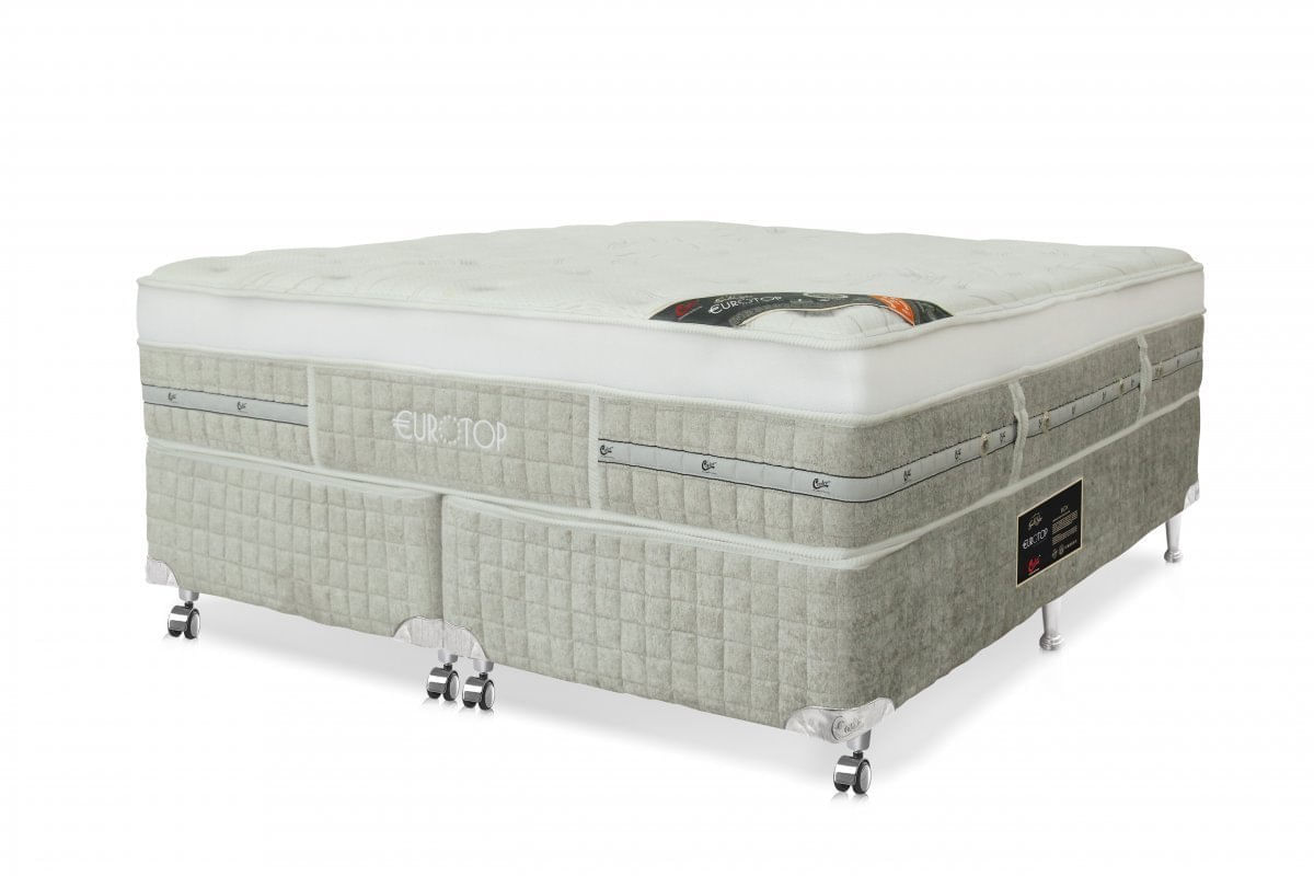 Cama Box + Colchão Castor King Size Eurotop Summer & Winter 180x200x74cm