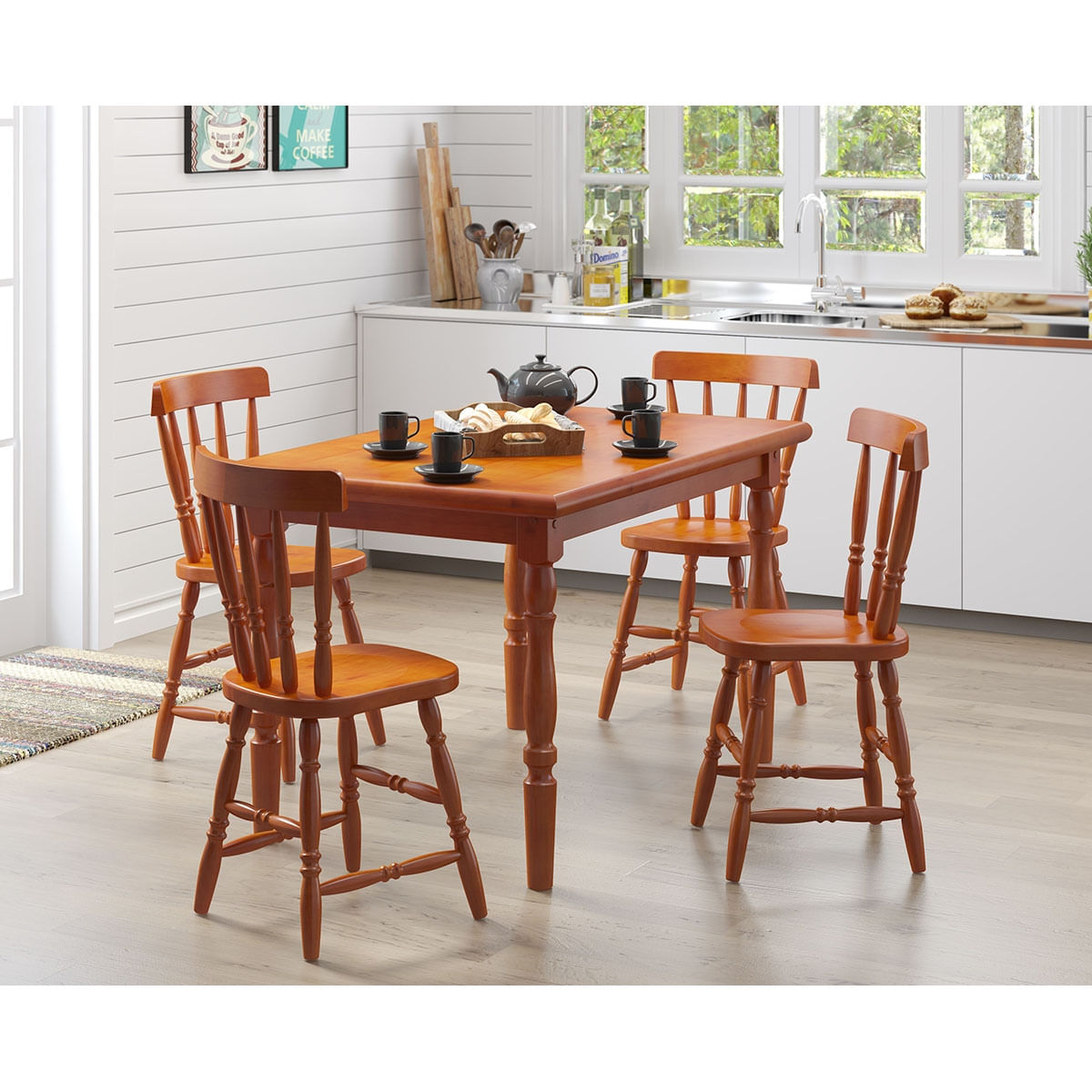 Conjunto Mesa Daiana 126x80 com 4 Cadeiras Mel Marjorie é boa?