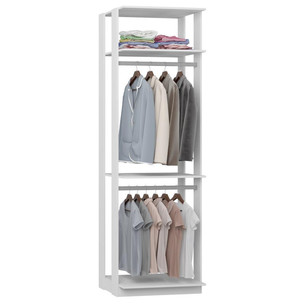 Closet 2 Cabideiros 70cm Be Mobiliário Clothes - Branco Tx