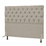 Cabeceira Cama Box Casal King 195cm Cristal Linho Bege - JS Móveis