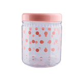 Pote Mantimento De Cozinha Plástico Poa Rosa Claro 1300 Ml