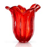 Centro De Mesa Em Cristal Murano Vermelho  São Marcos