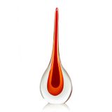 Escultura Gota Em Cristal Murano Vermelho  São Marcos