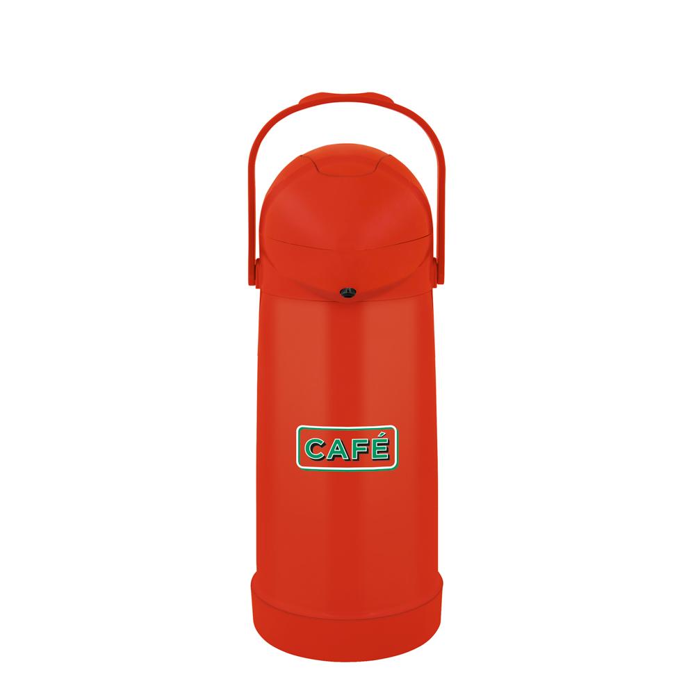 Garrafa Térmica Pressao Nobile Vermelho Decorada Cafe 1,0l