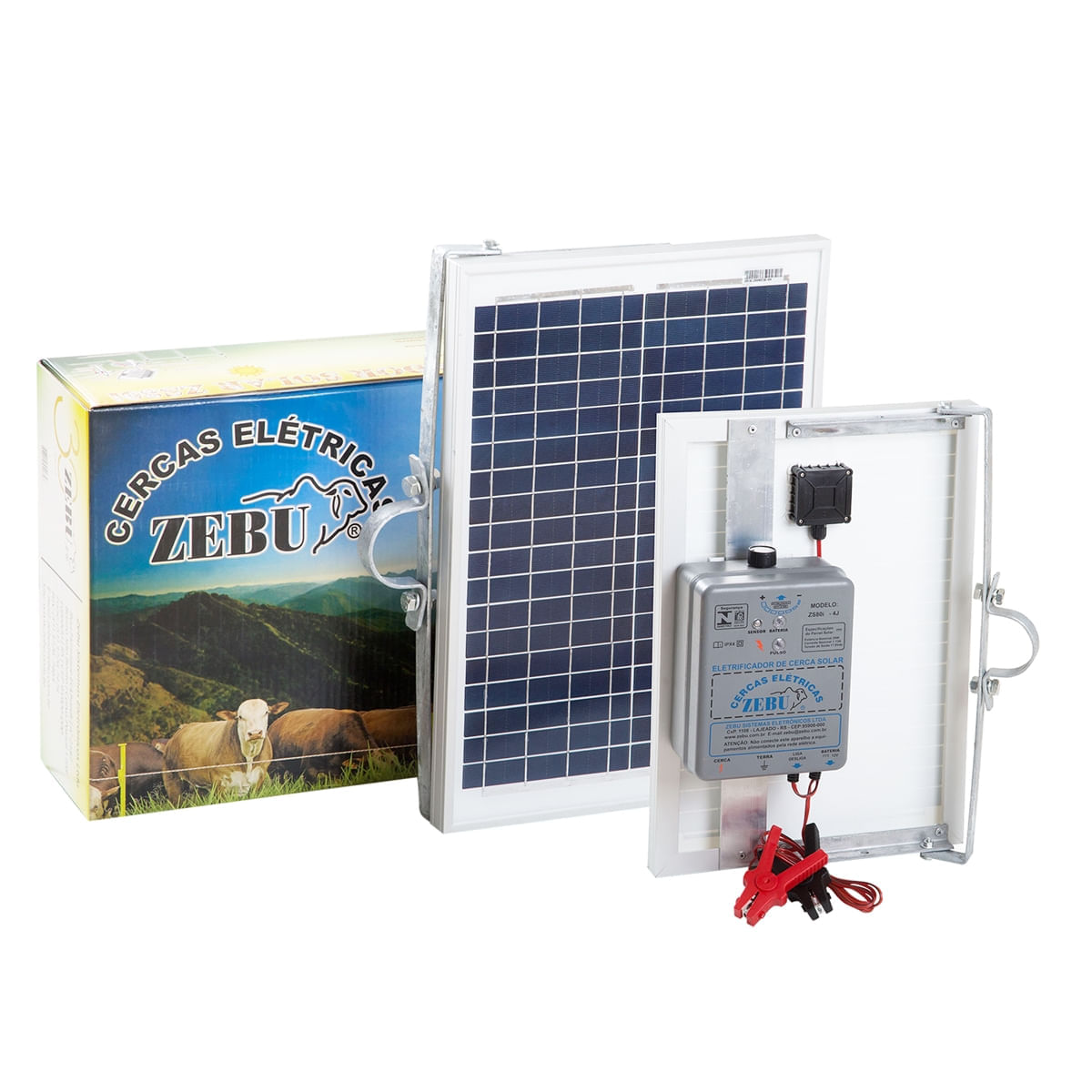 Eletrificador De Cerca Elétrica Rural Solar Zebu ZS80I Cinza