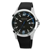 Relógio De Pulso Technos Racer Masculino Prata Pulseira Silicone Redondo Prova D'água 2115kpt/8a