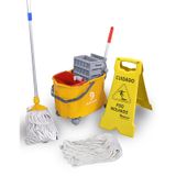 Kit De Limpeza Espremedor Mop E Placa Bralimpia Amarelo