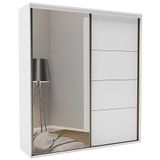 Guarda-Roupa Blima (L: 207 cm) C/ 2 Portas De Correr C/ Espelho 100% Mdf Branco