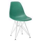 Cadeira Eames DKR - Verde escuro - Base cromada