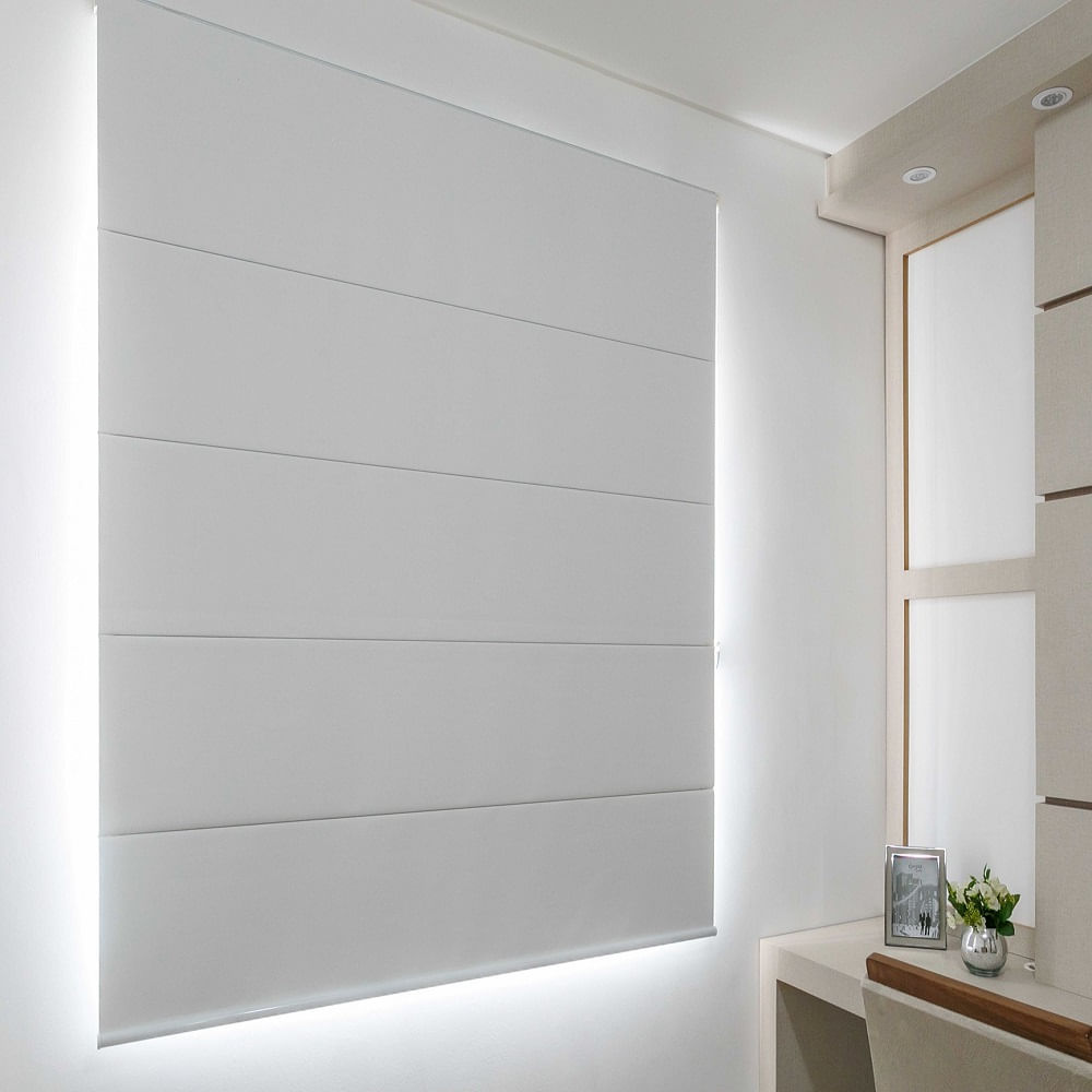 Persiana Romana (1,60Lar. x 1,50Alt.) Tecido Blackout Branco - Vogaflex Menor preço em Persiana Romana (1,60Lar. x 1,50Alt.) Tecido Blackout Branco - Vogaflex