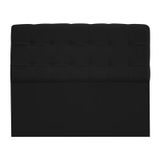 Cabeceira Estofada Mel com Capitonê 140 cm para Cama Box de Casal Suede Preto Quarto - AM Decor