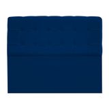 Cabeceira Estofada Mel com Capitonê 195 cm para Cama Box King Suede Azul Marinho Quarto - AM Decor