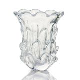 Vaso Aspente Em Cristal Murano Transparente  São Marcos