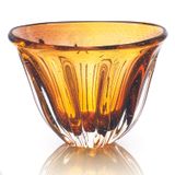 Vaso Em Cristal Murano Âmbar E Lilás São Marcos