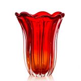 Vaso Em Cristal Murano Vermelho  São Marcos