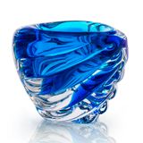 Cachepô Mini Em Cristal Murano Água Marinha  São Marcos