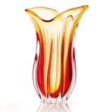 Vaso Em Cristal Murano Vermelho E Âmbar  São Marcos