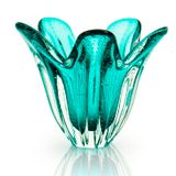 Cachepô Em Cristal Murano Esmeralda  São Marcos