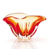 Vaso Em Cristal Murano Vermelho E Âmbar  São Marcos