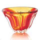 Vaso Em Cristal Murano Vermelho E Âmbar  São Marcos