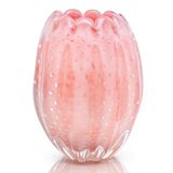 Vaso Em Cristal Murano Rosa  São Marcos