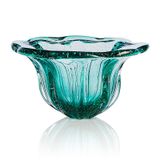 Cachepô Em Cristal Murano Esmeralda  São Marcos