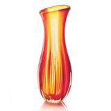 Vaso Em Cristal Murano Vermelho E Âmbar  São Marcos