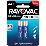 Pilha Rayovac Lr6 Alcalina Aa Pequena 1,5v Com 02 Unidades