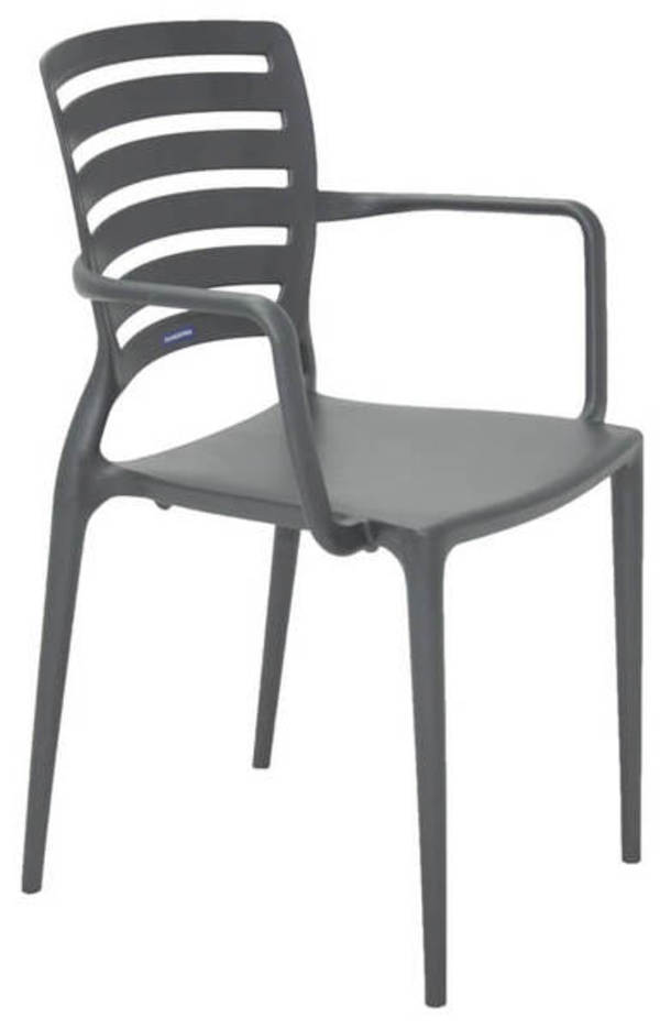 Poltrona com Encosto Vazado SOFIA SUMMA Grafite