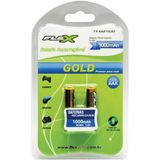 Pilha Recarregavel Palito Aaa Flex Gold 1000mah