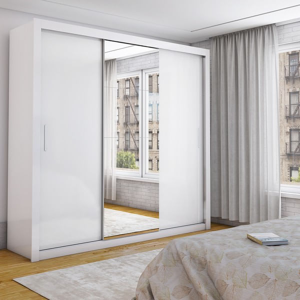Guarda-Roupa Isabela Luxo 3 Portas de Correr com Espelho Branco\n - Carioca Moveis é boa?