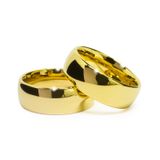 Par Aliança Tradicional Banhada Ouro 18k 6mm Casamento