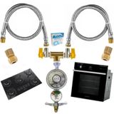 Kit Duplo Mangueiras 1,00mt Instalação Gás Glp Cooktop Forno